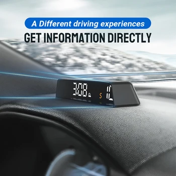 Универсальный автомобильный HUD Цифровой GPS Спидометр Head Up HD Дисплей LED Сигнализация превышения скорости КМ/Ч и миль/ч Время, расстояние