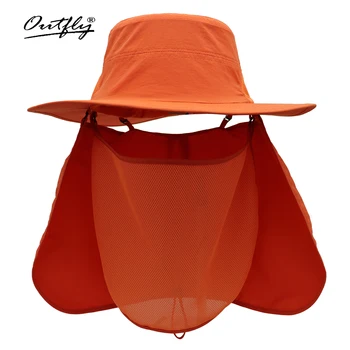 Солнцезащитная рыбацкая шляпа, Съемная маска, ткань для защиты шеи, Мужская рыболовная шляпа, Женская уличная водонепроницаемая быстросохнущая пляжная шляпа