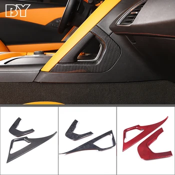 Настоящее углеродное волокно для Chevrolet Corvette C7 2014-2019, Внутренняя центральная ручка управления, Декоративная отделка рамы, Автоаксессуары