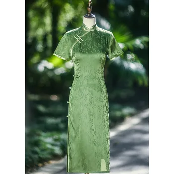 Yourqipao, Зеленый и элегантный Чонсам, Ретро-китайский стиль, Темперамент, женские традиционные платья для гостей на свадебную вечеринку