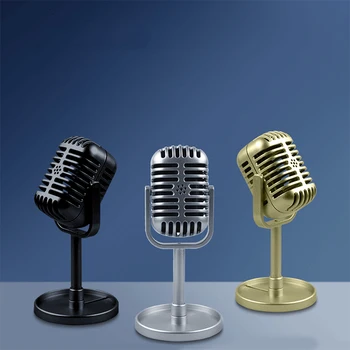 Классический ретро динамический вокальный микрофон, модель микрофона с универсальной подставкой в винтажном стиле